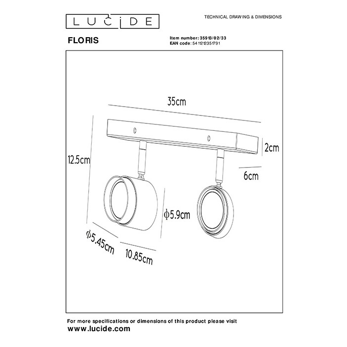 Спот - Lucide 35913/02/33 Floris Спот - Lucide 35913/02/33 Floris