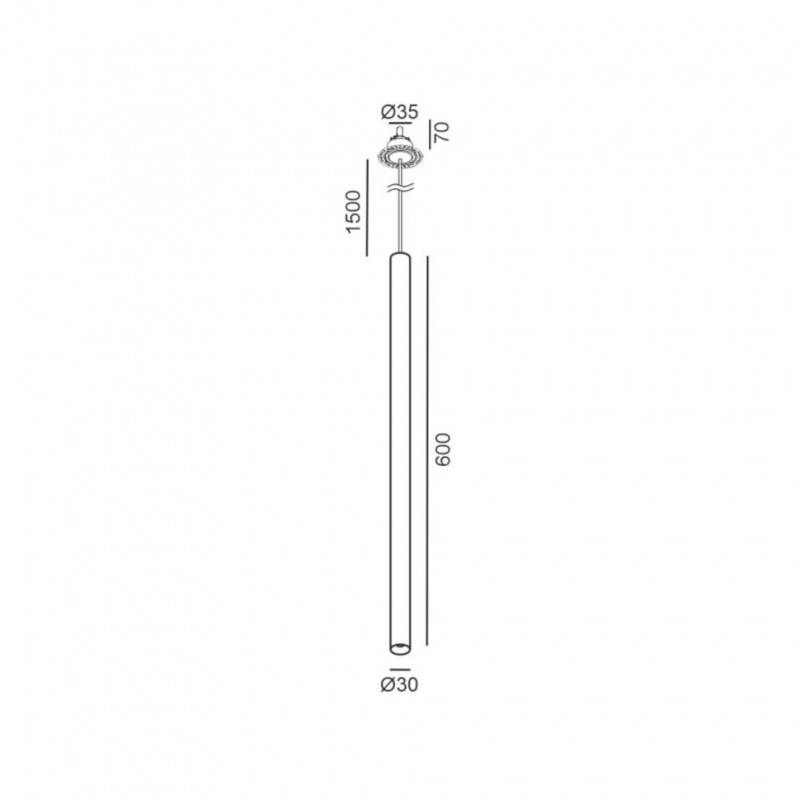 Подвесной светильник LTX 03.0361.8.930.BK Tub S P 600 Nano Base, 8 Вт, 558 лм, 3000K