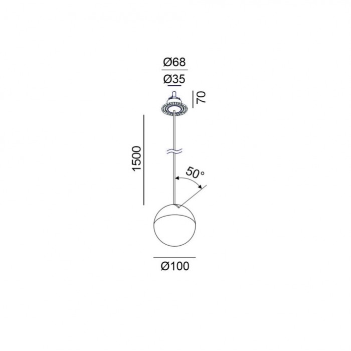 Підвісний світильник LTX 03.1001.7.930.WH Ball M P Nano Base, 7 Вт, 590 лм, 3000K