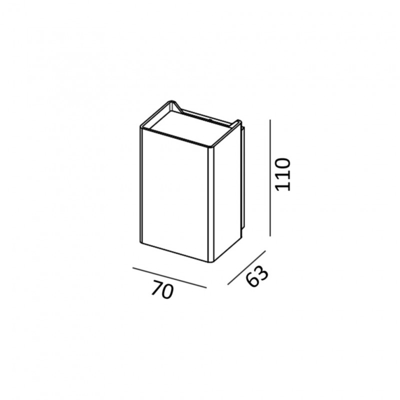 Настенный светильник LTX 08.2003.4.930.WH Brick 1, 4 Вт, 314 лм, 3000K