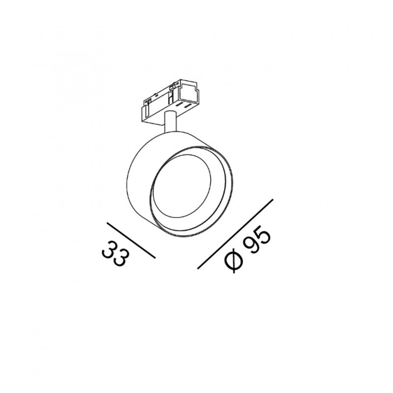 Магнітний трековий світильник LTX 06.9533.14.940.WH + SOL RING DIAMOND BLACK In_Line Sol, 10.8 Вт, 1320 лм, 4000K