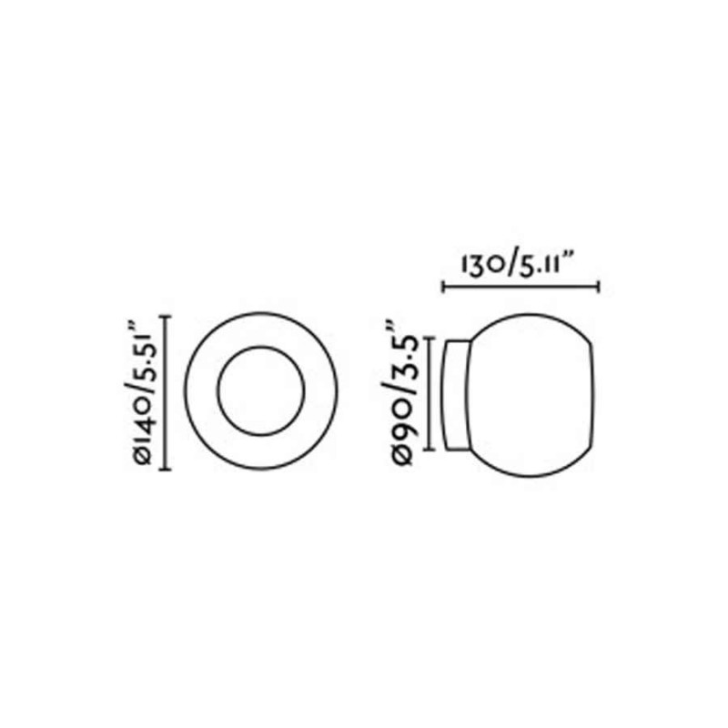 Бра - Faro 40093 MOY Black wall/ceiling lamp, 4 Вт, 220 лм, 3000K