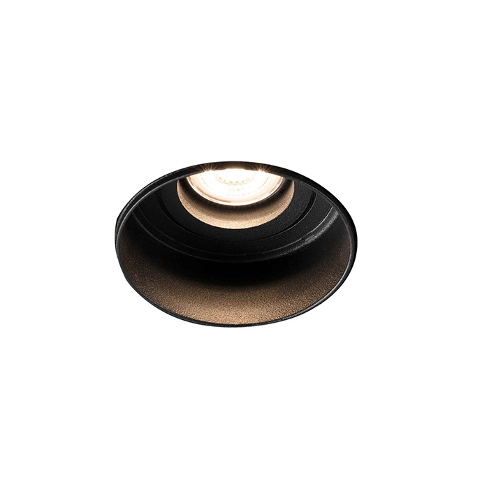 Точечный светильник Faro 40111 Hyde R Black orientable round recessed lamp without frame
