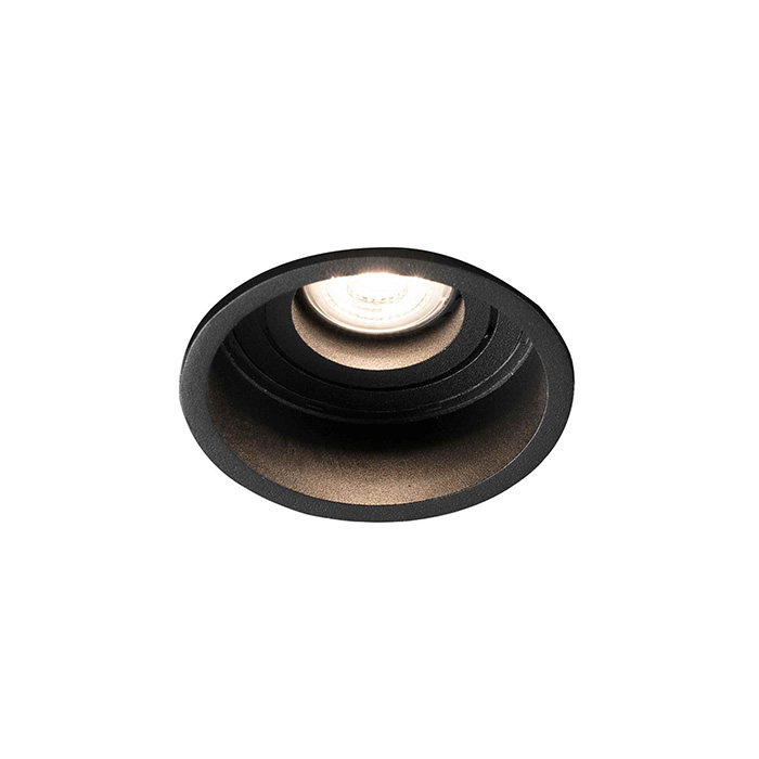 Точечный светильник Faro 40119 Hyde R Black orientable round recessed lamp