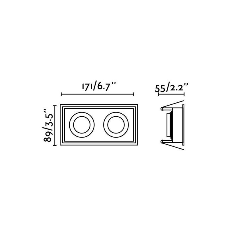 Точковий світильник Faro 40124 Hyde SQ 2L White square recessed lamp