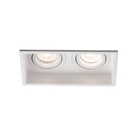 Точечный светильник Faro 40126 Hyde SQ 2L White orientable square recessed lamp