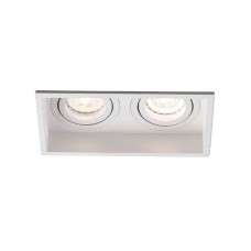 Точечный светильник Faro 40126 Hyde SQ 2L White orientable square recessed lamp