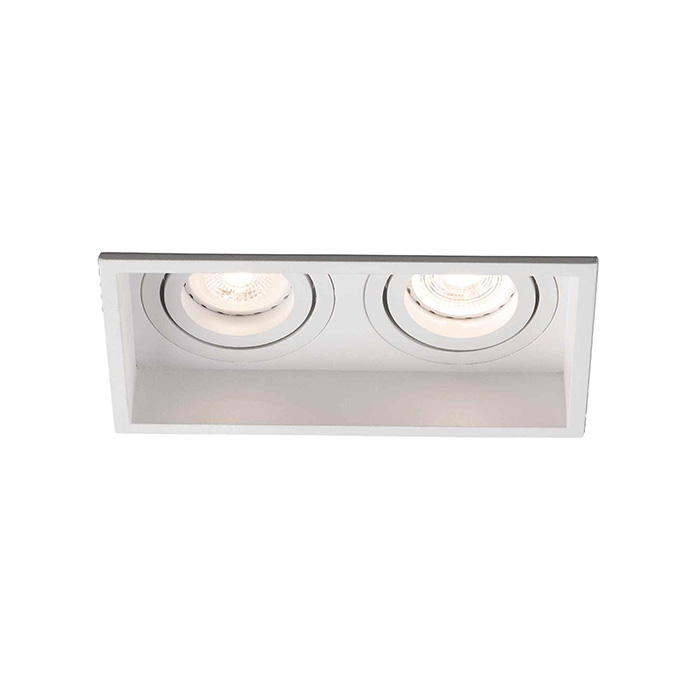 Точечный светильник Faro 40126 Hyde SQ 2L White orientable square recessed lamp