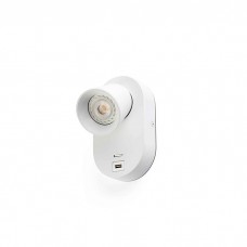 Спот - Faro 40135 CORB White table lamp GU10+USB