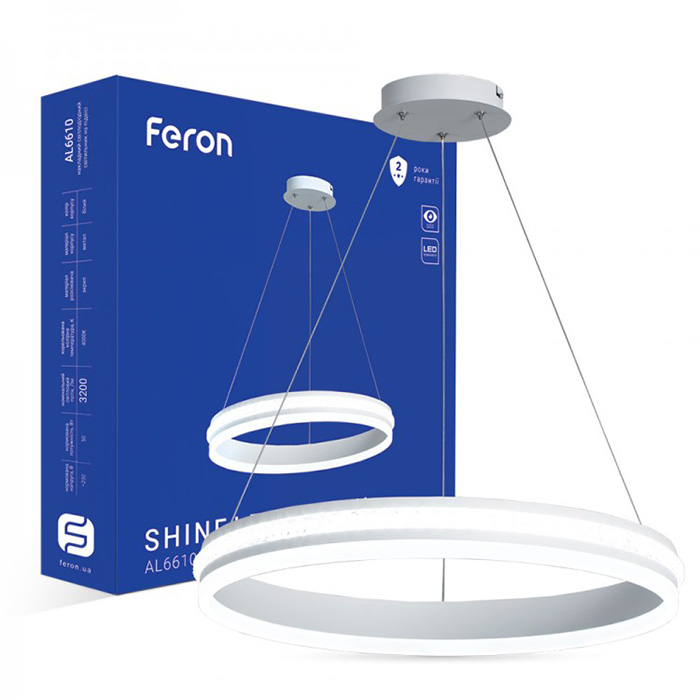 Подвесной светильник Feron 40285 AL6610, 50 Вт, 3200 лм, 4000K