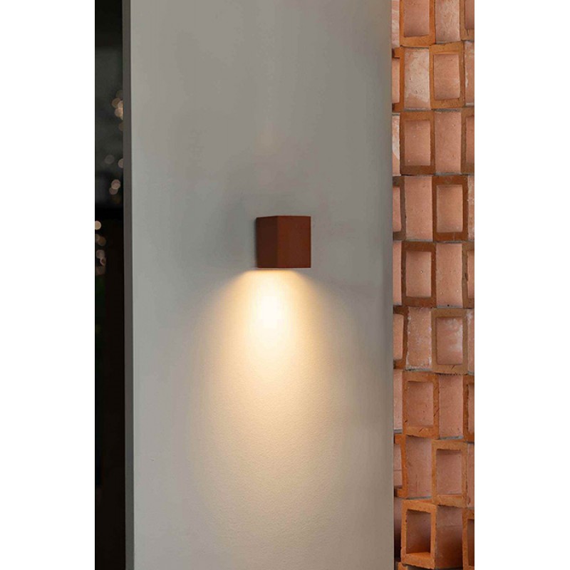 Настенный светильник Faro 40533 Lune Smooth Terracotta Square Wall Light 1xgu10