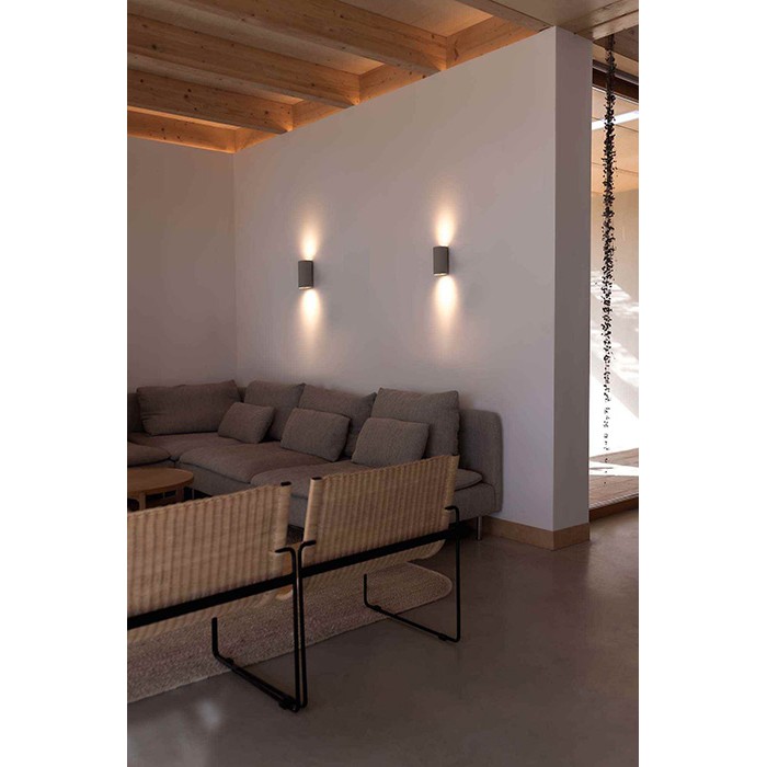 Настенный светильник Faro 40540 Sole Wall Light Round Grey Smooth 2xgu10 Настенный светильник Faro 40540 Sole Wall Light Round Grey Smooth 2xgu10