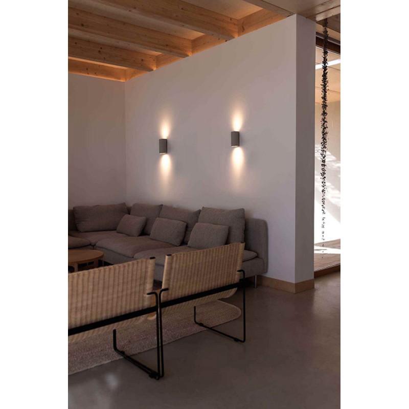 Настенный светильник Faro 40540 Sole Wall Light Round Grey Smooth 2xgu10