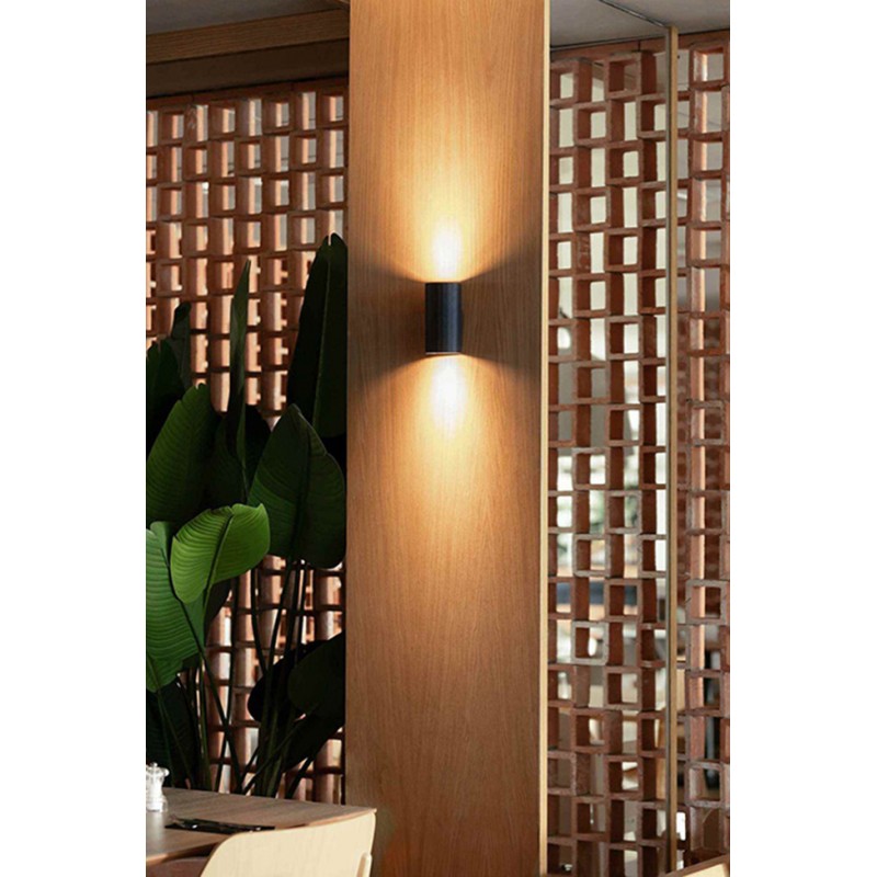 Настенный светильник Faro 40543 Sole Round Black Striped Wall Light 2xgu10