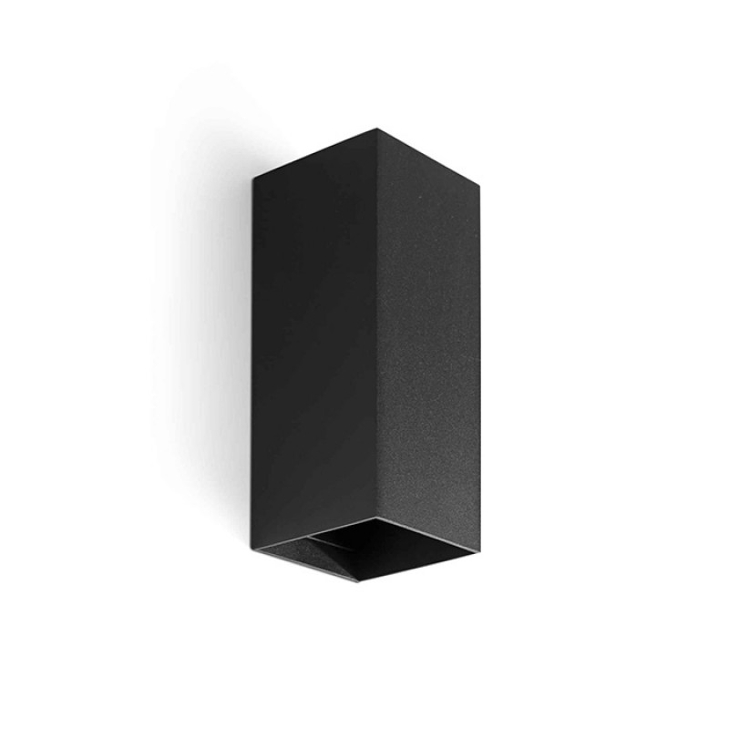 Настенный светильник Faro 40547 Lune Smooth Black Squared Wall Light 2xgu10