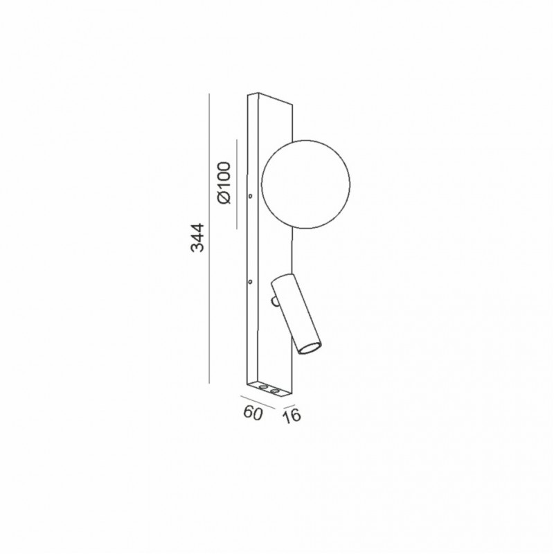 Бра - LTX 10.0634.5.930.BK Sfera Wall M, 4 Вт, 243 лм, 3000K
