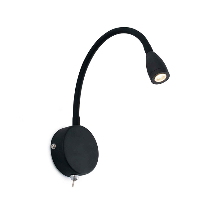 Бра - Faro 41020 LOKE Black wall lamp, 3 Вт, 150 лм, 3000K
