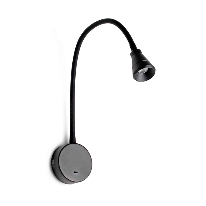 Бра - Faro 41030 BEL Black wall lamp reader, 3 Вт, 150 лм, 3000K