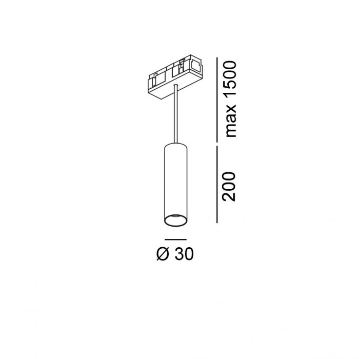 Магнитный трековый светильник LTX 06.0320.8.930.DB.2G In_Line Tub S P 200, 8 Вт, 558 лм, 3000K