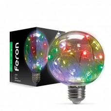 Светодиодная лампа Feron 41676 LB-381, G80 1W RGB E27, 270°
