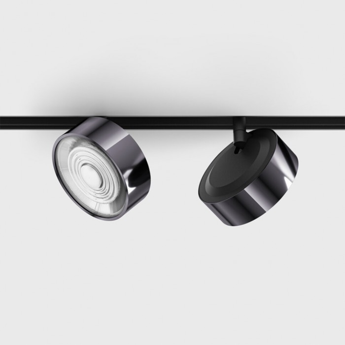 Светильник LTX IN_LINE SOL, D95mm, H33mm, LED 10.8W, 3000К, черный/diamond black (06.9533.14.930.BK + SOL RING DIAMOND BLACK)