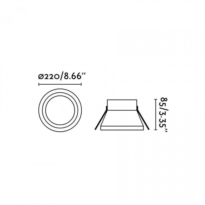 Потолочный светильник Faro 42929 SON 220 White recessed lamp 24W warm light, 24 Вт, 2000 лм, 2700K
