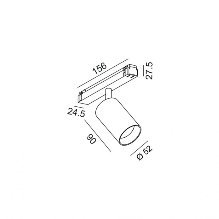 Магнитный трековый светильник LTX 06.0591.13.TW.BK In_Line Tub M 90 Tw, 13 Вт, 994 лм, 2700K-6500K