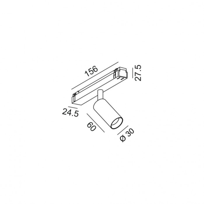 Магнитный трековый светильник LTX 06.0361.6.TW.BK In_Line Tub S A 60 Tw, 6.3 Вт, 454 лм, 2700K-6500K
