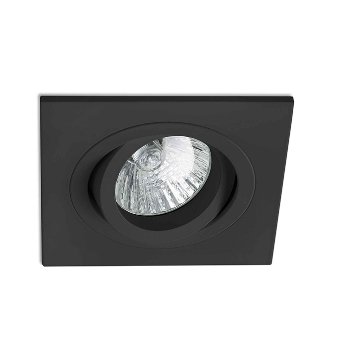 Точечный светильник Faro 43406 Radon SQ Black recessed lamp