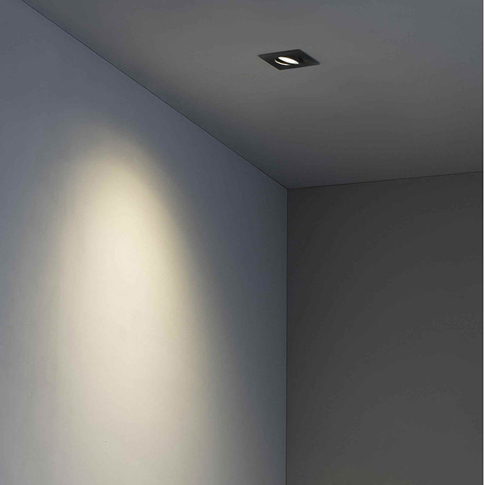 Точечный светильник Faro 43406 Radon SQ Black recessed lamp Точечный светильник Faro 43406 Radon SQ Black recessed lamp
