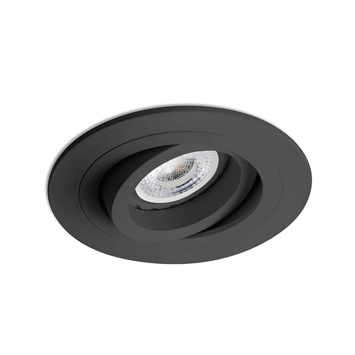 Точечный светильник Faro 43408 Radon RCT Black recessed orientable lamp