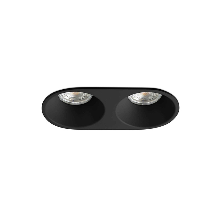 Точечный светильник Faro 43421 Gas Black Recessed Lamp 2l Gu10/mr16