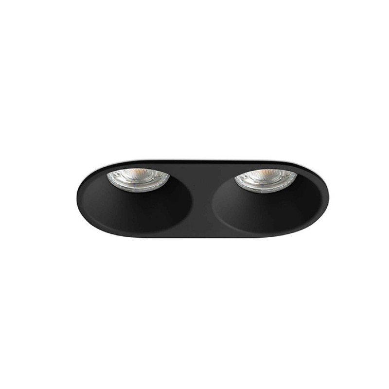 Точечный светильник Faro 43421 Gas Black Recessed Lamp 2l Gu10/mr16