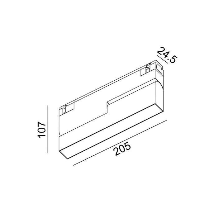 Магнитный трековый светильник LTX 06.2053.6.TW.BK In_Line Linea B 205 Tw, 6 Вт, 435 лм, 2700K-6500K
