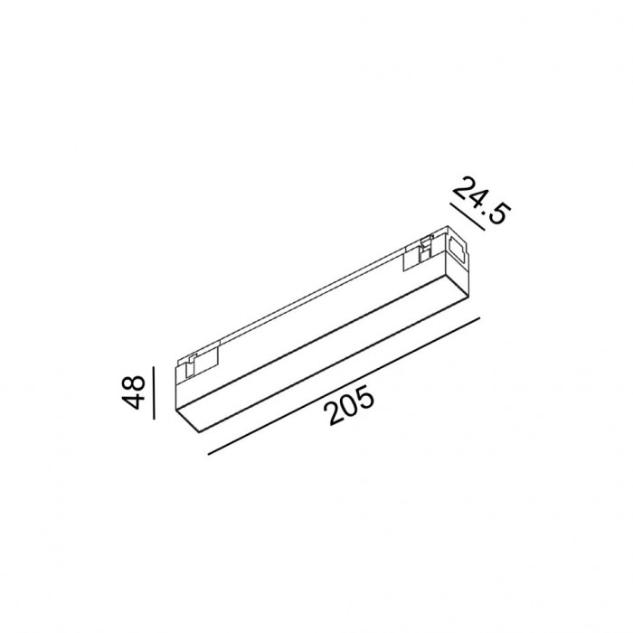 Магнитный трековый светильник LTX 06.2050.6.TW.BK In_Line Linea 205 Tw, 6 Вт, 435 лм, 2700K-6500K