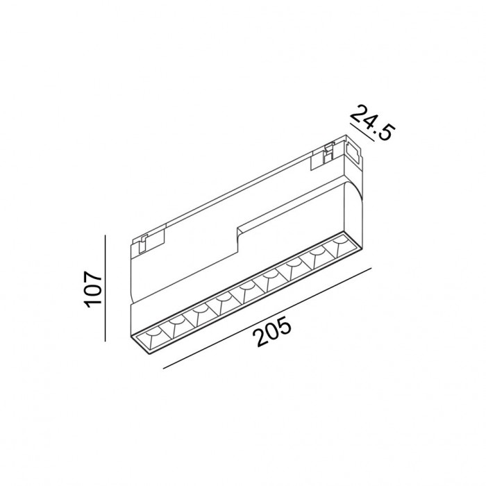Магнитный трековый светильник LTX 06.2052.10.TW.BK In_Line Comfort B 205 Tw, 10 Вт, 632 лм, 2700K-6500K