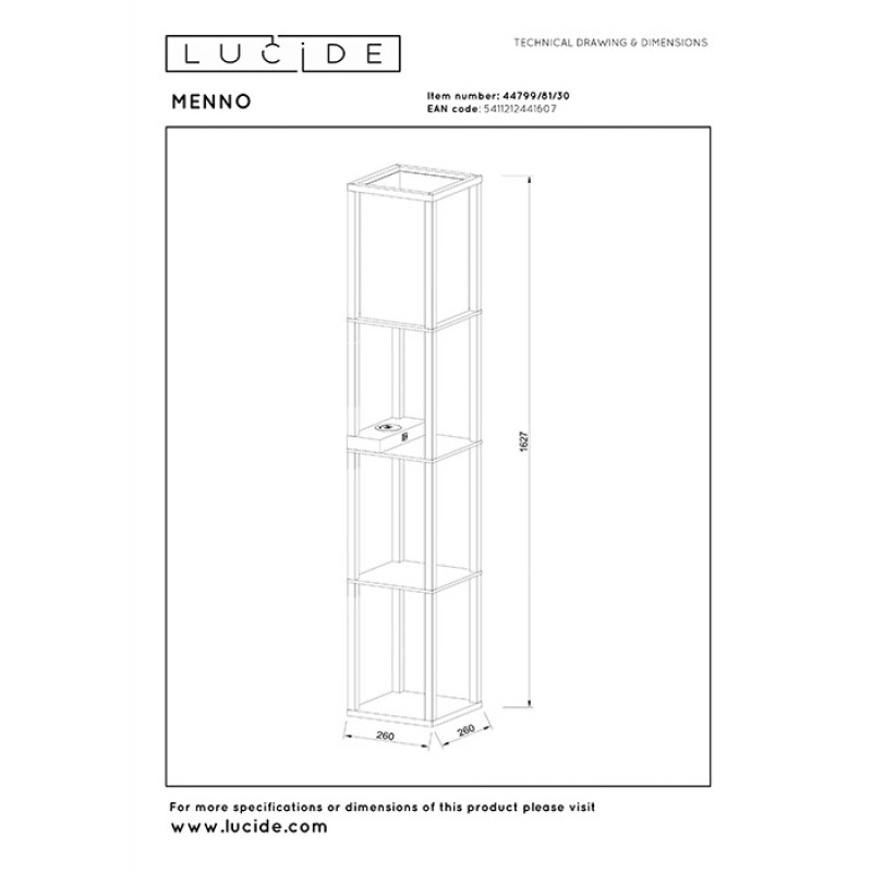 Торшер Lucide 44799/81/30 Menno
