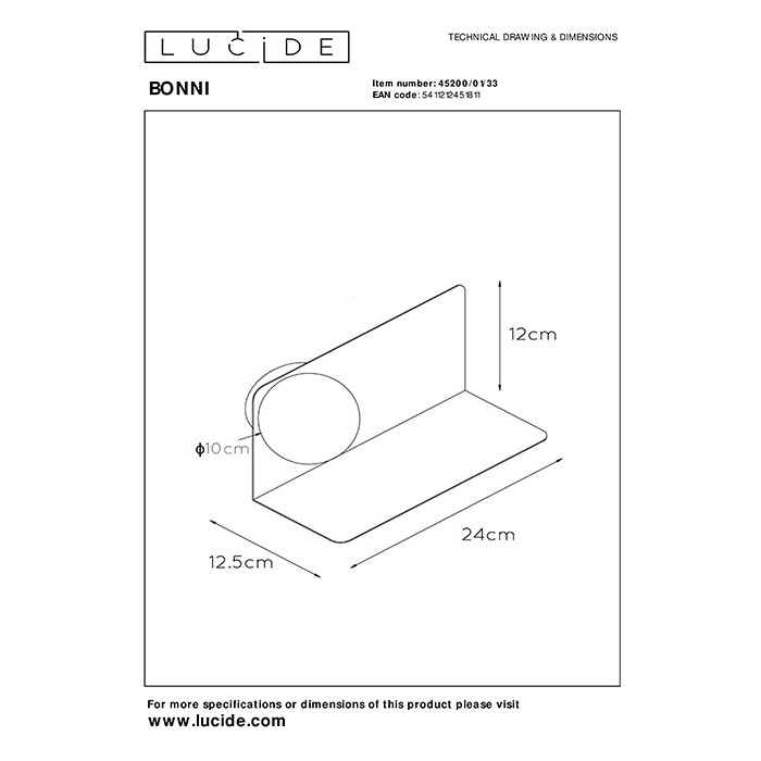 Бра Lucide 45200/01/33 Bonni