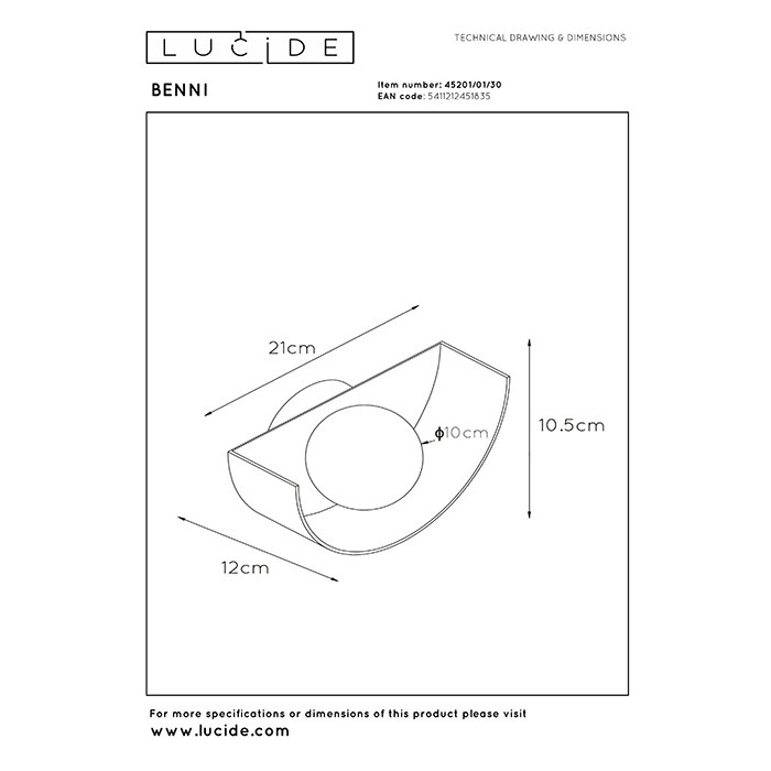 Бра Lucide 45201/01/30 Benni