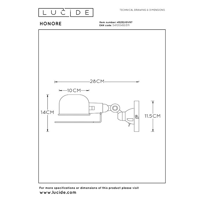 Спот Lucide 45252/01/97 Honore