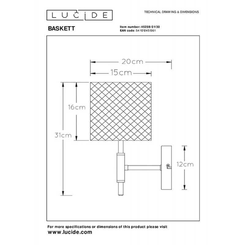 Бра Lucide 45259/01/30 Baskett