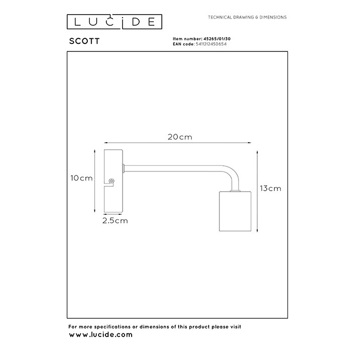 Бра Lucide 45265/01/30 Scott