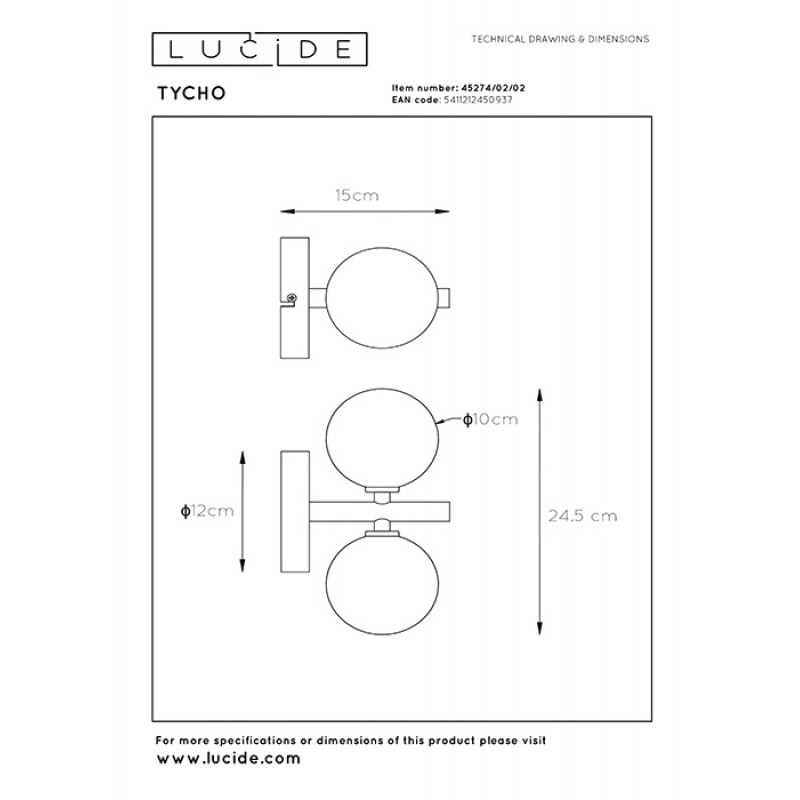 Бра Lucide 45274/02/02 Tycho