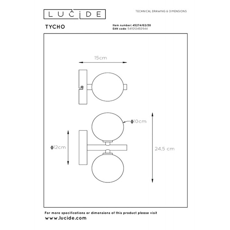 Бра Lucide 45274/02/30 Tycho