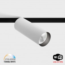 Светильник прожекторный LTX IN_LINE TUB MA 140 TW, D52mm, H140mm, LED 18W, TW DIM: 2700K(1140Lm)-6500K(1386Lm), 48V DС, IP20, белый (06.0514.1).