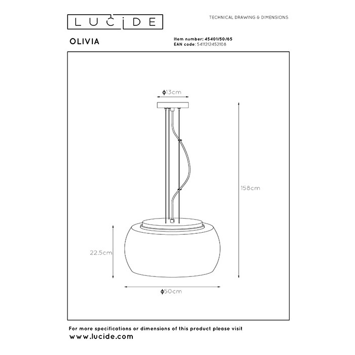 Люстра Lucide 45401/50/65 Olivia