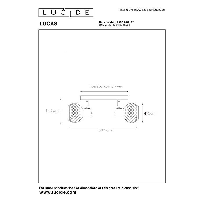 Спот - Lucide 45900/02/02 Lucas Спот - Lucide 45900/02/02 Lucas
