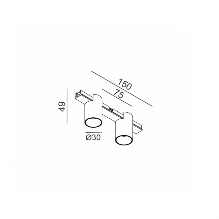 Магнитный трековый светильник LTX 07.2349.7.930.DB Mini_Line Tub Out, 3.5 Вт, 530 лм, 3000K