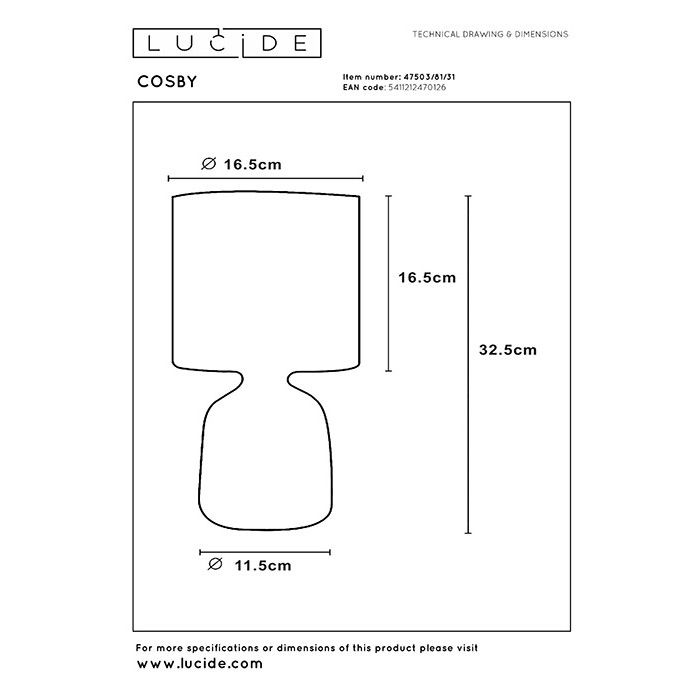 Настольная лампа Lucide 47503/81/31 Cosby