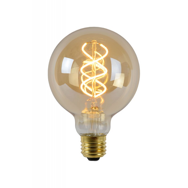 Лампа светодиодная Lucide 49032/05/62 Filament, G95 5W 2200K E27 Dimmable, 360°